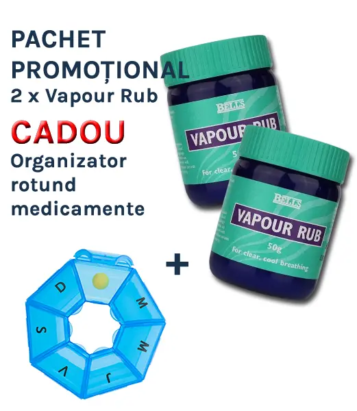 2x Vapour Rub Bell’s 3 Ani+, 50g + CADOU organizator medicamente circular