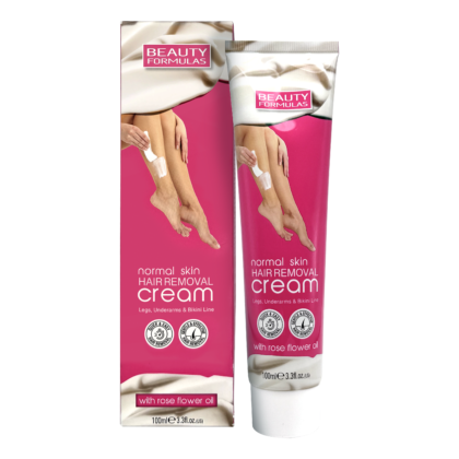 Crema depilatoare cu ulei de trandafiri, pentru piele normala (picioare, axila si linia bikinilor) x 100ml., Beauty Formulas