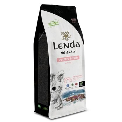 Hrana completa uscata pentru pisoi si female gestante, cu pui si peste, fara cereale, Lenda Kitten Poultry & Fish Grain Free 2kg
