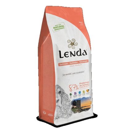 Hrana completă extrudată cu somon, pentru câini tineri și adulți de toate rasele Lenda Salmon x 2kg.