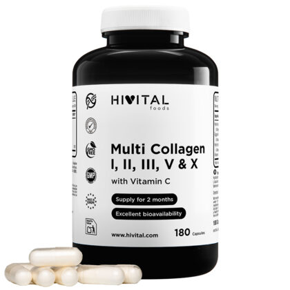 Multi Colagen I, II, III, V & X, cu Vitamina C x 180 cps., Hivital