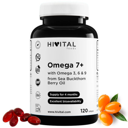 OMEGA 7+  cu Omega 3, 6 & 9 din ulei de catina x 120 capsule moi, Hivital